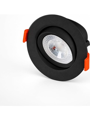 Die Grup CT-5200 Lal 7W 6500K Beyaz Işık Siyah Kasa Gömme LED Spot 470 Lümen 220V Yönlendirilebilir Sıva Altı Tavan Aydınlatma