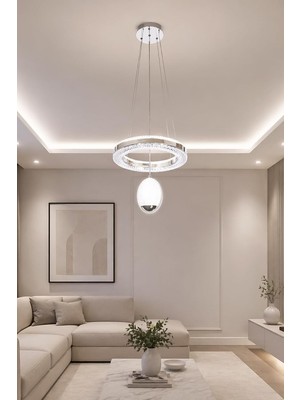 Die Grup Inci Krom Modern Tasarım Sarkıt LED Avize 3 Renk Işık Kristal Görünüm Oturma Odası Yemek Odası Salon Yatak Odası
