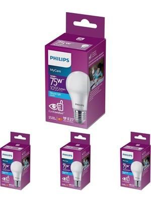 Die Grup 75W LED Ampul, 6500K Beyaz Işık, E27 Normal Duy 4lü Paket