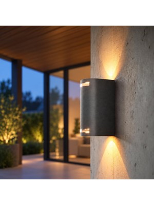 Die Grup Lunara Glass LED Duvar Apliği IP65 Alüminyum Iç Mekan Dış Mekan Modern Bahçe Balkon Teras Cephe Aydınlatma 3000K