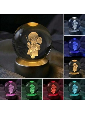 Die Grup Harry Potter Kristal Cam Küre Renk Değiştiren LED Işıklı Gece Lambası Dekoratif Hediyelik