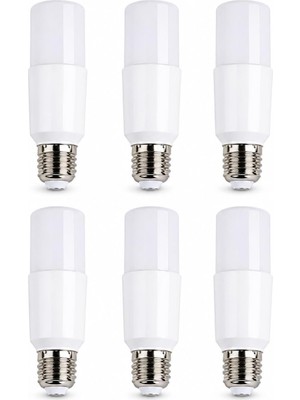 Die Grup 6'li Set Cata CT-4091 8W E27 LED Ampul 780 Lümen 6400K Beyaz Işık Ince Uzun Silindir Tip 320° Geniş Açılı Lamba