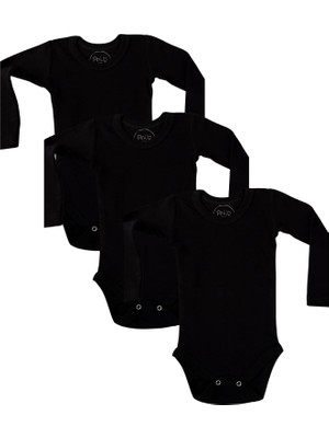 Die Grup 3'lü Uzun Kollu Bebek Zıbın Seti 100% Pamuklu Ribana Çıtçıtlı Atlet, Body Zıbın Unisex (3 Adet)