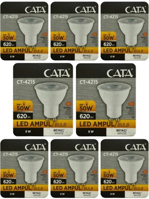 Die Grup 8W (50W) 6500K Beyaz Işık GU10 Duylu LED Spot Ampul, 8 Adet