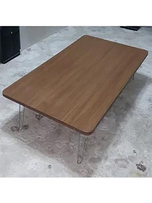 Die Grup Katlanır Dikdörtgen Yer Sofrası Hamur Açma Sunum Masası Ceviz 60 cm x 90 cm