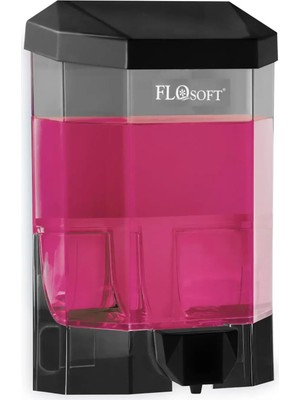 Die Grup Flosoft F032 Sıvı Sabunluk 500 Ml. Sıvı Sabun ve Dezenfektan Dispenser, Siyah Renk