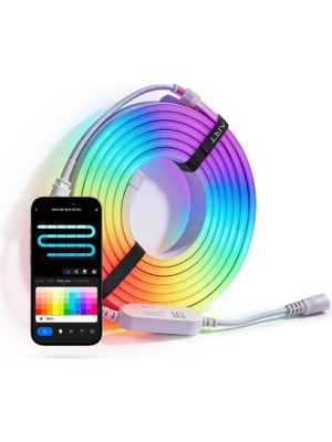 Die Grup Şımart Akıllı Neon LED Şerit, 2,5 Metre, Rgb Çok Renkli, Iç Mekan