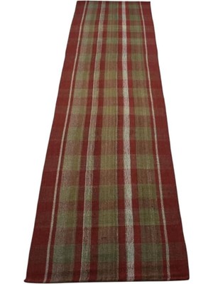 Die Grup Zehra Abla Halı El Dokuma Benzersiz Ekoseli Sivas Perde Yün Yolluk Kilim 6391 Çok Renkli-75 x 300