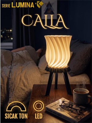 Die Grup Serie Lumina | Calla Modern Spiral Masa Lambası ve Dekoratif Gece Lambası - Sıcak Işık (Usb Başucu Abajur)