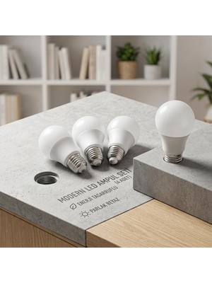 Die Grup 220V 9W E27 6500K Beyaz LED Ampul 4'lü Paket