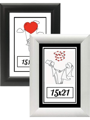 Die Grup 15X21-2'LI Fotoğraf Çerçevesi Siyah-Beyaz Modern Ofis Sanat Ev Home Dekoratif Çerçeve ÖZC-01-SİYAH-BEYAZ-15X21