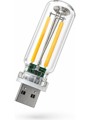 Die Grup USB Bağlantılı Mini LED Lamba, Vintage Filament Ampul, Taşınabilir Gece Okuma Işığı, Göz Yormayan Sıcak Sarı Aydınlatma, Powerbank Uyumlu Masa Lambası, 7 cm