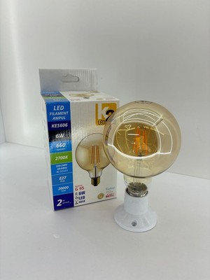 Die Grup K2 LED Filament Ampul 6W E27 Rustik G95 2700K Gün Işığı 660 Lümen Dekoratif Ampul