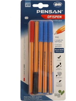 Die Grup Tükenmez Kalem Office Pen 10 Lu 1010 Karışık Renkler Tek Ebat Karışık