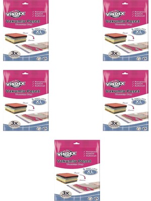Die Grup Vindex Vakumlu Giyisi Yastık Yorgan Saklama Torbası Poşeti Hurç - x Large - 55X90 Cm. - 5 Paket