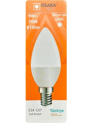 Die Grup 9W (70W) Beyaz Işık 6500K E14 LED Mum Ampul