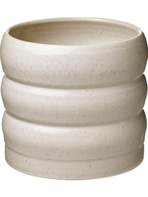 Die Grup Hasselbukett Bej Seramik Saksı 19 cm Iç ve Dış Mekan Kullanımı Bej 19 cm