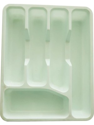 Die Grup Çekmece Içi Kaşıklık Düzenleyici – 5 Bölmeli Mutfak Çekmece Organizeri – Sağlam ve Hijyenik Plastik Çatal Bıçak Düzenleyici (Mint Yeşili)
