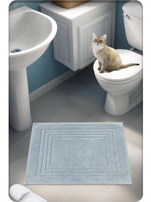 Die Grup %100 Pamuk Dokuma Su Emici Banyo Paspası Vera 60X50 cm (Gri)
