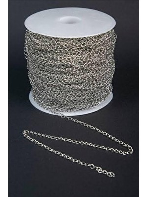 Die Grup (5 Metre) Metre Gümüş Renk Metal Metrelik Zincir Takı Zinciri/kolye Bileklik Zinciri, Gümüş