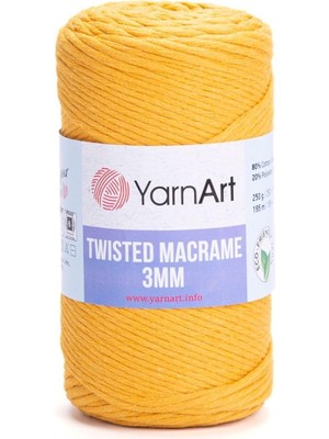 Die Grup Art Twısted Macrame 3 mm - Makrome El Örgü Ipi HARDAL-796