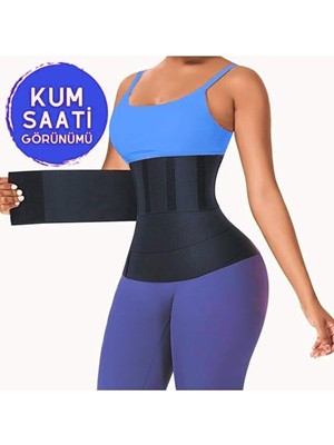 Die Grup Tummy Wrap Bel Korsesi, 4 Metre Ayarlanabilir, Bel Incelten ve Sıkılaştırıcı Waist Trainer, Siyah