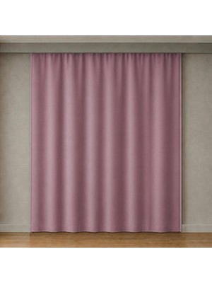 Die Grup Blackout Karartma Fon Perde, Siparişe Özel Dikim | Gündüz Bile Karartır, Isı Yalıtımlı Tek Kanat | Düz Kornişe Hazır | Gül Kurusu (Pembe), 100 cm Genişlik x 200 cm Uzunluk