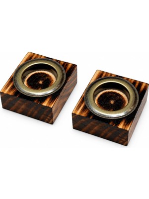 Die Grup Bfastore El Yapımı Ahşap Tealight Mumluk Seti, Ileri Dönüşüm Ahşap, Metal Hazneli, Rustik Dekoratif Tasarım, Masa ve Salon Dekoru, Şık Hediye Seçeneği (2'li Set)