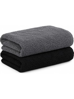Die Grup Premium 50X90 CM%100 Pamuk El Havlusu Spor Havlusu – 250 gr – 2'li ve 3'lü Set Seçenekleri – Banyo, Yoga, Pilates, Spor Için Şık ve Yumuşak El Havlusu (1, Siyah-Füme)