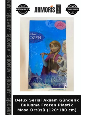 Armoris Delux Serisi Akşam Gündelik Buluşma Frozen Plastik Masa Örtüsü (120*180 Cm)
