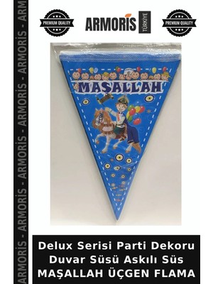 Armoris Delux Serisi Parti Dekoru Duvar Süsü Askılı Süs Maşallah Üçgen Flama