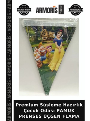 Armoris Premium Süsleme Hazırlık Çocuk Odası Pamuk Prenses Üçgen Flama