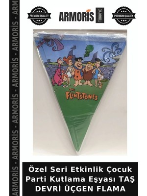 Armoris Özel Seri Etkinlik Çocuk Parti Kutlama Eşyası Taş Devri Üçgen Flama