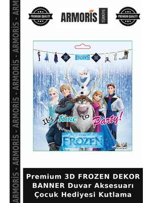 Armoris Premium 3D Frozen Dekor Banner Duvar Aksesuarı Çocuk Hediyesi Kutlama