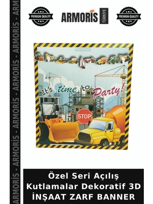 Armoris Özel Seri Açılış Kutlamalar Dekoratif 3D Inşaat Zarf Banner
