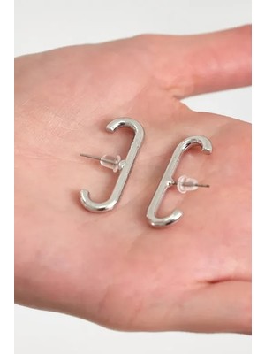 İlraysa Gümüş Rengi Cuff 2’ Li Küpe