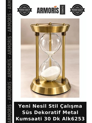 Armoris Yeni Nesil Stil Çalışma Süs Dekoratif Metal Kumsaati 30 Dk ALK6253