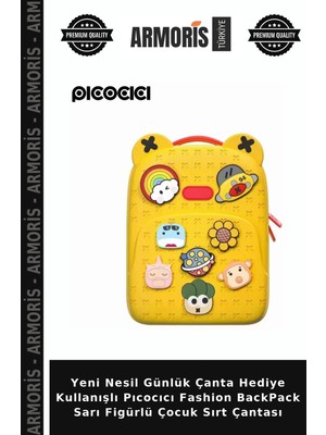 Armoris Yeni Nesil Günlük Çanta Hediye Kullanışlı Pıcocıcı Fashion Backpack Sarı Figürlü Çocuk Sırt Çantası