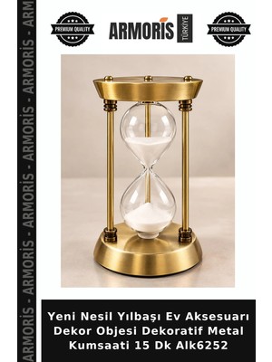 Armoris Yeni Nesil Yılbaşı Ev Aksesuarı Dekor Objesi Dekoratif Metal Kumsaati 15 Dk ALK6252