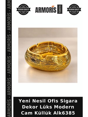 Armoris Yeni Nesil Ofis Sigara Dekor Lüks Modern Cam Küllük ALK6385