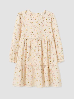 LC Waikiki Lcw Kids Pembe Bisiklet Yaka Çiçekli Kız Çocuk Elbise