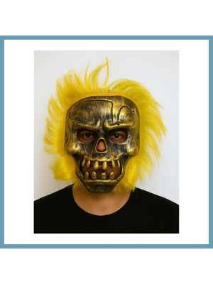 Bezos Wild Skull - Bakır Kafatası Sarı Saçlı Iskelet Maske MBT06