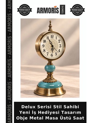 Armoris Delux Serisi Stil Sahibi Yeni Iş Hediyesi Tasarım Obje Metal Masa Üstü Saat