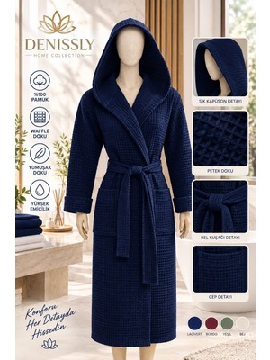 Denissly %100 Pamuk Pike Bornoz Unisex Hafif ve Emici Bornoz