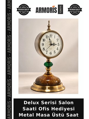 Armoris Delux Serisi Salon Saati Ofis Hediyesi Metal Masa Üstü Saat