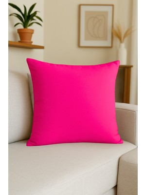 Luvora Home Luna Serisi Kadife Dokulu Kırlent Kılıfı - Fuşya