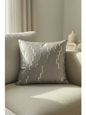 Luvora Home Azura Serisi Desenli Premium Kırlent Kılıfı - Açık Gri