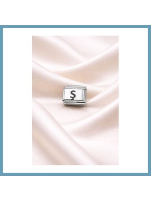 Bezos Ş Harfli Charm | Paslanmaz Çelik Harf Charm | Kişiye Özel Bileklik Aksesuarı MBT06