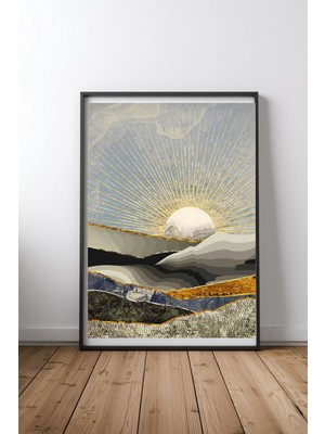 Keyf Home Morning Sun Siyah Çerçeveli Mdf Tablo Poster Salon Duvar Dekoru Hediye