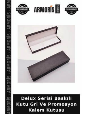Armoris Delux Serisi Baskılı Kutu Gri ve Promosyon Kalem Kutusu